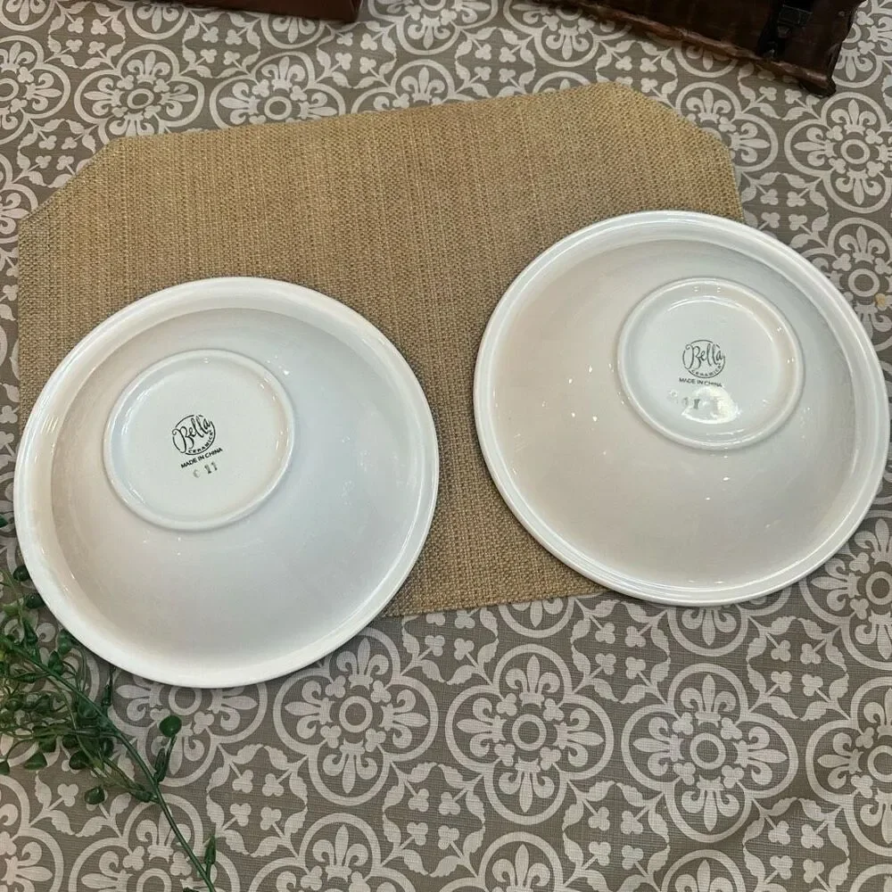 Bella‎ Ceramica Gone Fishing 2 Piece Multipurpose 8.7” Bowls